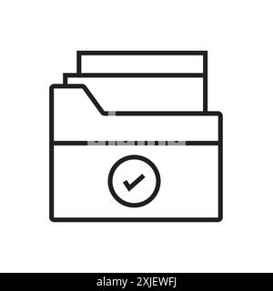 Files and Folders Security icon simple flat vector symbol outline collection set logo Stock Vector