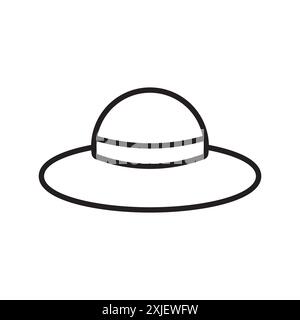 Pamela Hat icon simple flat vector symbol outline collection set logo Stock Vector