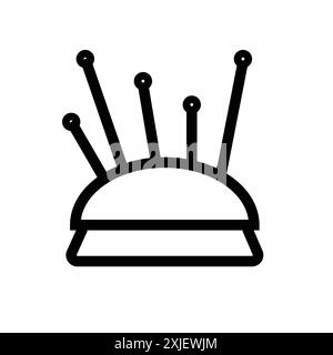 pin cushion icon simple flat vector symbol outline collection set logo Stock Vector