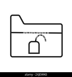 unlock folder icon simple flat vector symbol outline collection set logo Stock Vector