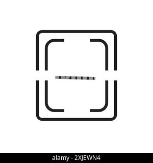 scan button icon simple flat vector symbol outline collection set logo Stock Vector