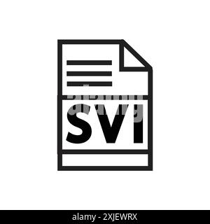 SVI file document icon simple flat vector symbol outline collection set logo Stock Vector