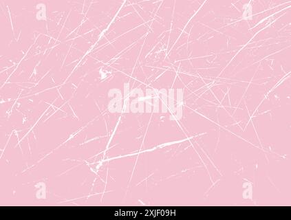 Abstract grunge scratched background in pastel pink and white Stock Vector