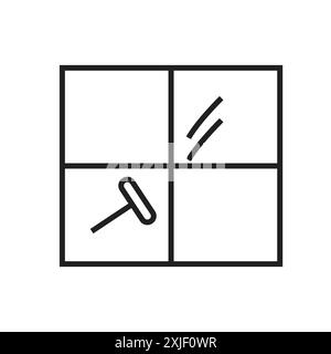 Windows cleaning icon simple flat vector symbol outline collection set logo Stock Vector