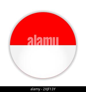Round flag of Indonesia. Vector Illustration. Stock Vector