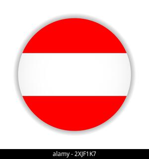 Round flag of Austria. Vector Illustration. Stock Vector