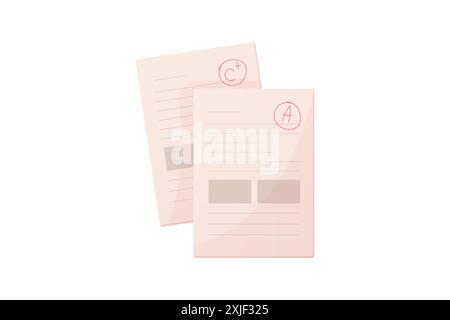 School grade sheet. study, textbook isolated on white background. Vector Stock Vector