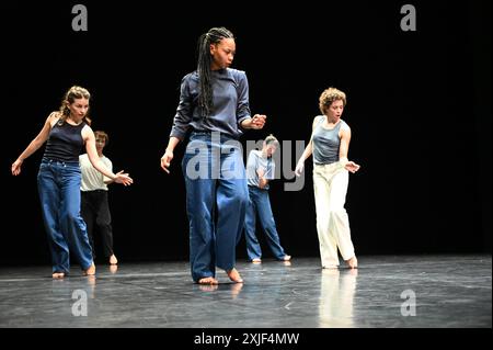 Festival d'Avignon IN 2024 'Close Up', a show by Noé Soulier performed at the Opéra Grand Avignon on 14 July 2024    with Julie Charbonnier, Yumiko Funaya, Nangaline Gomis, Samuel Planas, Melisande Tonolo, Gal Zusmanovich, and the Ensemble Il Convito credit:Jacky Godard/Photo12 Stock Photo