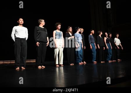 Festival d'Avignon IN 2024 'Close Up', a show by Noé Soulier performed at the Opéra Grand Avignon on 14 July 2024    with Julie Charbonnier, Yumiko Funaya, Nangaline Gomis, Samuel Planas, Melisande Tonolo, Gal Zusmanovich, and the Ensemble Il Convito credit:Jacky Godard/Photo12 Stock Photo