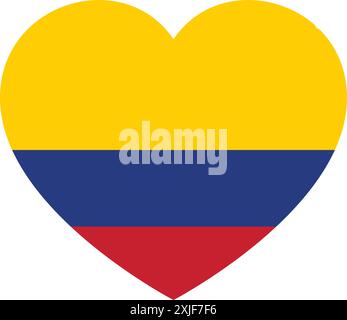 flag of Colombia in form of heart, symbol of love Stock Vector