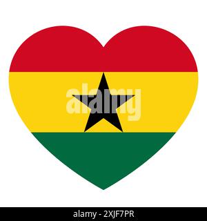 flag of Ghana in form of heart, symbol of love Stock Vector