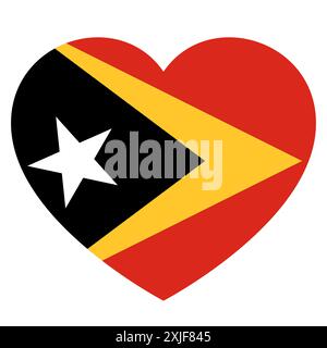 flag of East Timor in form of heart, symbol of love Stock Vector