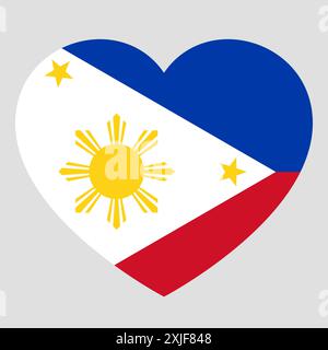 flag of Philippines in form of heart, symbol of love Stock Vector