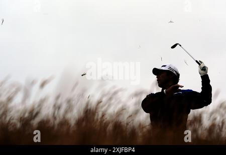 Japan's Hideki Matsuyama on the 4th during day one of The Open at Royal Troon, South Ayrshire, Scotland. Picture date: Thursday July 18, 2024. Stock Photo