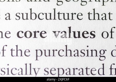 Core Values in Business Law Stock Photo