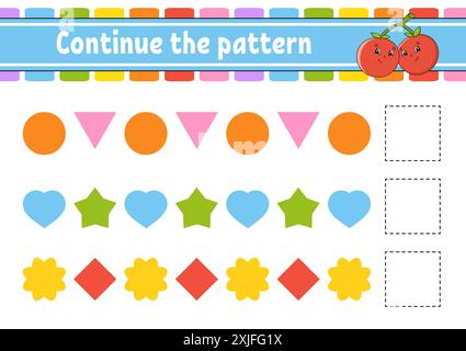Continue the pattern. Education developing worksheet. Game for kids ...