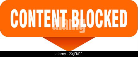 content blocked sticker. content blocked sign on transparent background. rectangular button Stock Vector