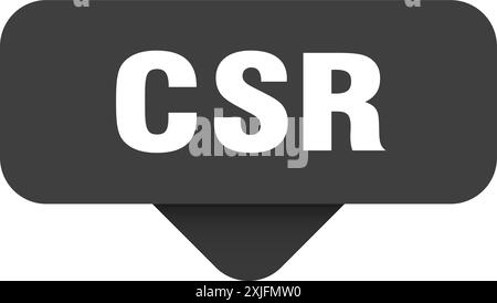 csr sticker. csr sign on transparent background. rectangular button Stock Vector