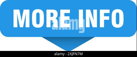 more info sticker. more info sign on transparent background. rectangular button Stock Vector