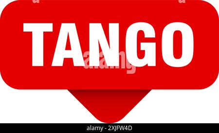 tango sticker. tango sign on transparent background. rectangular button Stock Vector