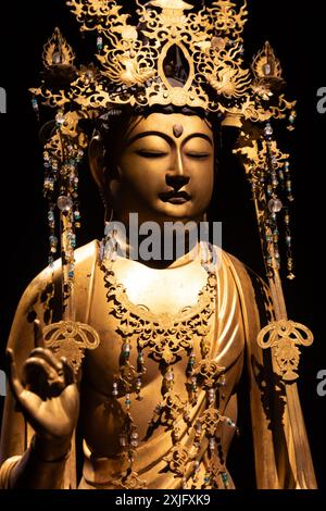 Turin, Italy - May 2023: Oriental Art Museum - Bodhisattva, 14th c.., Muromachi periods, Japan Stock Photo