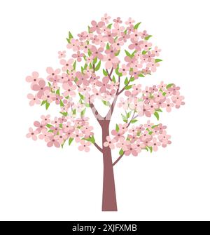 Spring time tree with flowers Stock Vector