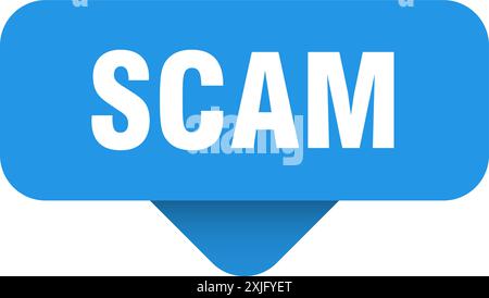 scam sticker. scam sign on transparent background. rectangular button Stock Vector