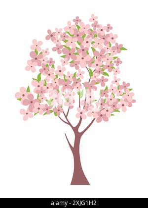 Spring time tree with flowers Stock Vector