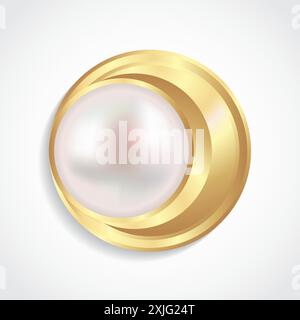 pearl golden jewelry Stock Vector
