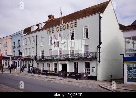 The George Hotel on High Street in Colchester Stock Photo