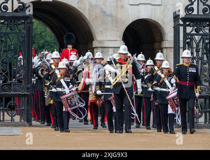 London, UK. 17th Jul 2024. The Band of the Royal Marines during the State Opening of Parliament parade in London Stock Photo