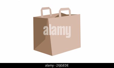 Take Away Bag Icon. Vector isolated illustration of a take away paper bag. Take Away Sign Stock Vector