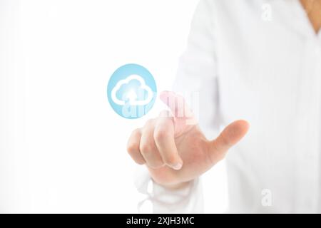 Cloud computing touch screen interfac Stock Photo