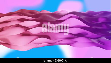 Image of waving layers moving over multi coloured background Stock Photo