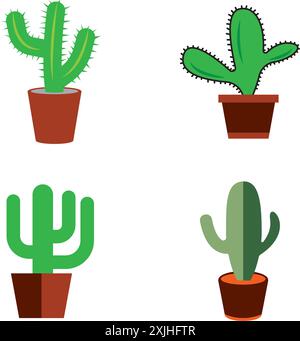 Cactus icon illustration symbol design Stock Vector