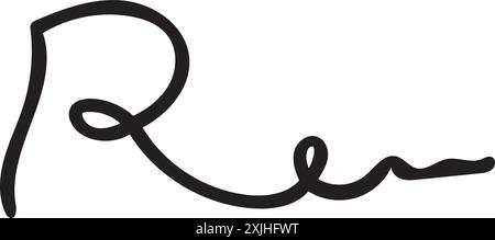 Signature symbol R initial letter Stock Vector