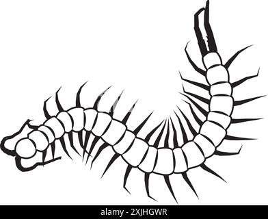 Centipede icon illustration logo design Stock Vector