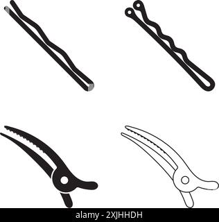 hair clip icon illustration symbol design Stock Vector