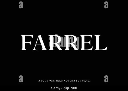 Elegant luxury clean serif alphabet display font vector illustration Stock Vector