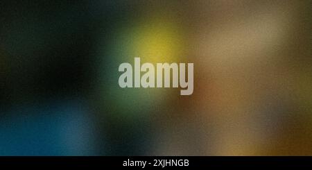 Green matte background with flare, bokeh, blurred abstract background with grainy noise, rough texture Stock Photo