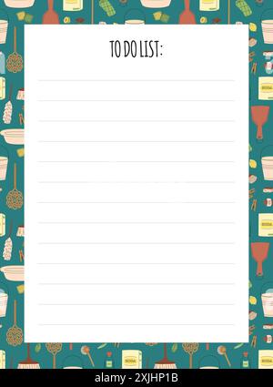 Simple stylized daily and weekly personal planners template. To Do List. Eco-friendly cleaning products seamless pattern on background Stock Vector