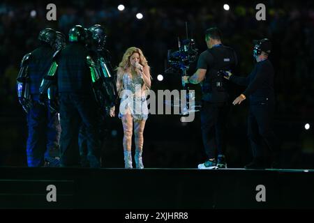 Miami, USA,14th July, Shakira performing at Conmebol Copa America Final