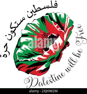 Free Palestine vector illustration, stand with Palestine vector illustration, Palestine vector, Stock Vector