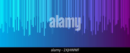 Bright blue ultraviolet minimal lines abstract futuristic tech background. Vector digital banner design Stock Vector