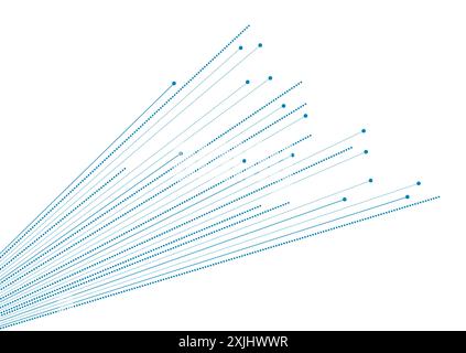 Blue minimal lines and dotted lines abstract futuristic tech background. Vector digital art design Stock Vector