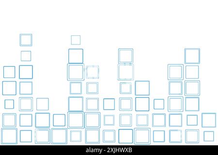Geometric minimal background with abstract linear squares. Vector blue design Stock Vector