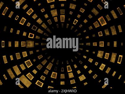 Dark orange tech abstract circular minimal background. Vector design Stock Vector