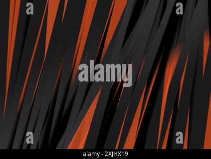 Black orange stripes abstract geometric concept background. Vector design Stock Vector