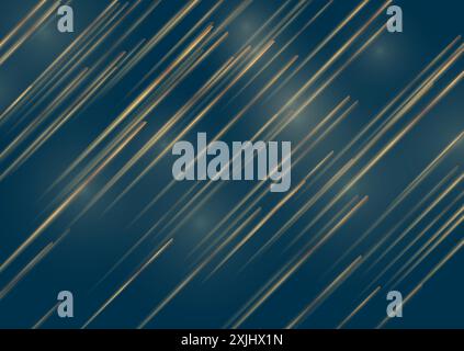 Smooth golden rays abstract tech background. Modern vector design Stock Vector