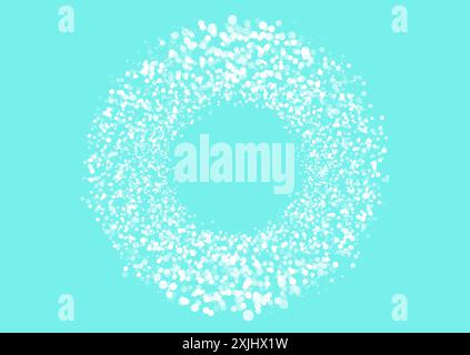 Blue shiny sparkling bokeh particles round element abstract background. Vector design Stock Vector